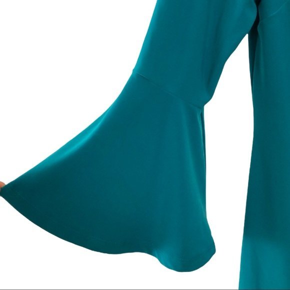 Tommy Hilfiger Women Bell Sleeve Business Chic Sheath Dress Sz 4 Turquoise blue - Picture 2 of 5